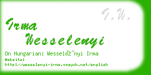 irma wesselenyi business card